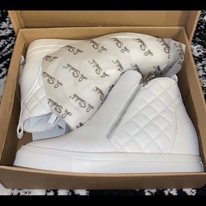White Faux Leather Sneakers